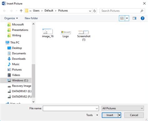 Insert scanned text or images into Word